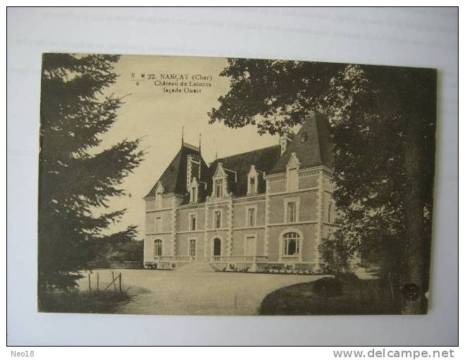 Chateau De Loinces, Facade Ouest - Nançay