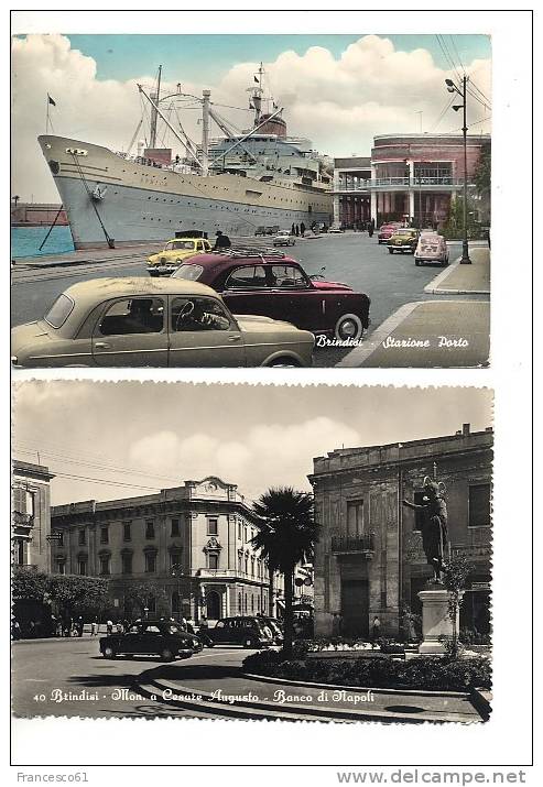 $ Puglia BRINDISI 2 Splendide Cards 1995-62 Nave Africa - Brindisi