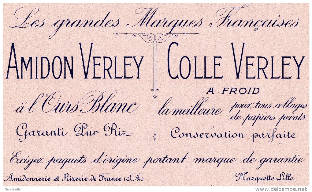 BUVARD  ..  Droguerie  ..  Amidon & Colle VERLEY ..  Marquette 59 Lille  . - D