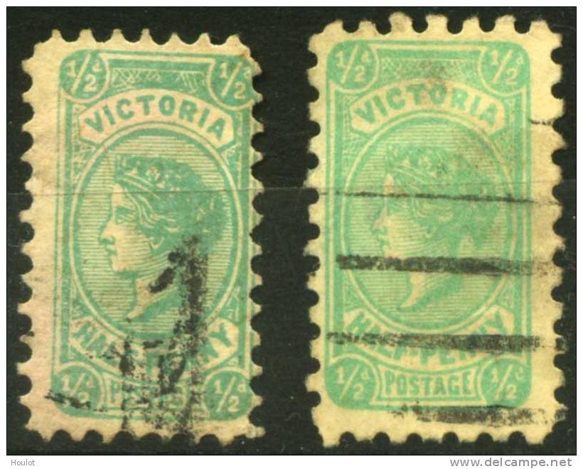 Victoria Mi. N° 132 2 Mal Gestempelt 1901, Freimarken: Königin Viktoria; Inschrift POSTAGE Die Kleinste Victoriamarke De - Used Stamps