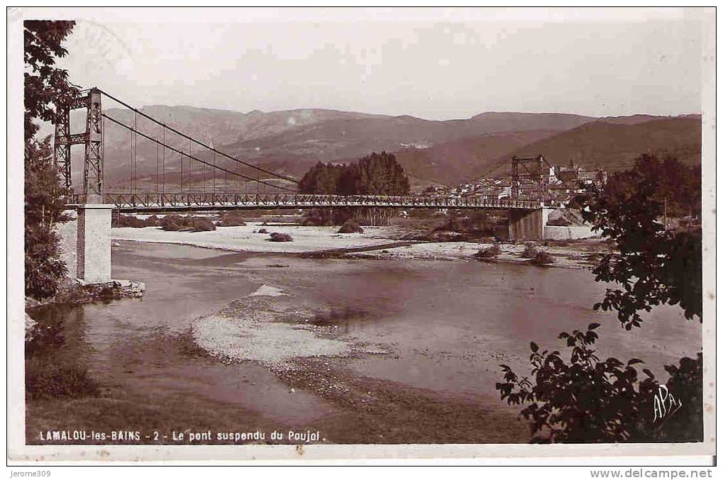 LAMALOU LES BAINS - (34240) - CPA - Lamalou-les-Bains - Le Pont Suspendu Du Poujol - Lamalou Les Bains