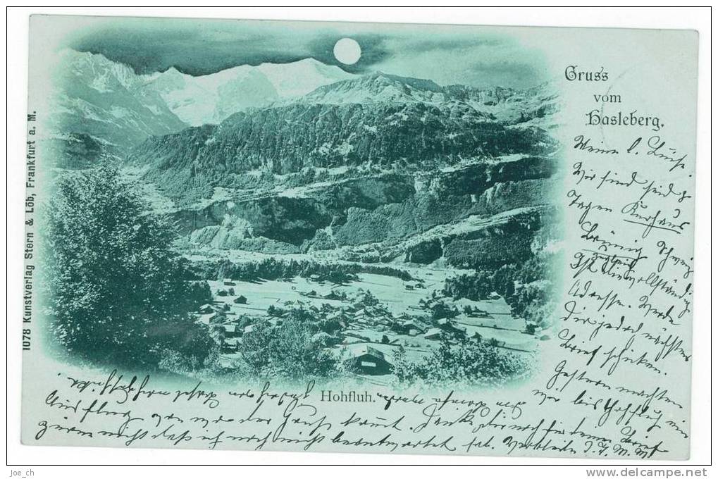 Suisse/Schweiz: Monschein-Litho Gruss Vom Hasleberg, Hohfluh (Hasliberg), 2 Scans - Hasle Bei Burgdorf