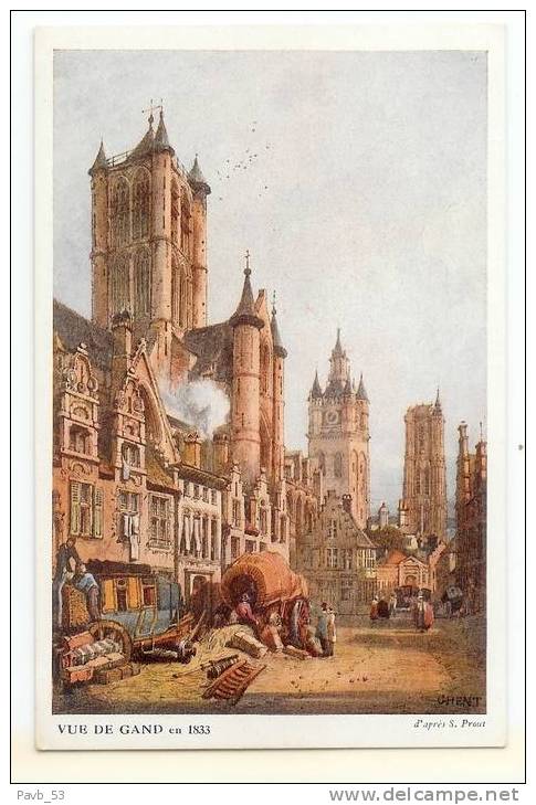Gent - Gand :  Zicht Op De Stad Anno 1833* Vue Sur Gand D´après S.Prout - Gent