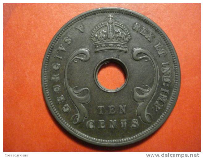 2500  EAST AFRICA UNITED KINGDOM  10 CENTS  AÑO / YEAR  1923  XF - Colonias