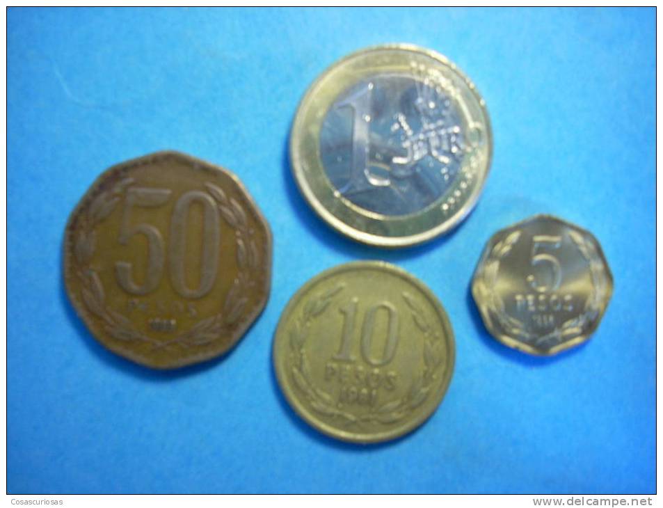 R   MONEDA  CHILE  SERIE 10 PESOS DE 1981 , 50 PESOS DE 1989 Y 5 PESOS DE 1996  MAS EN MI TIENDA - Chile