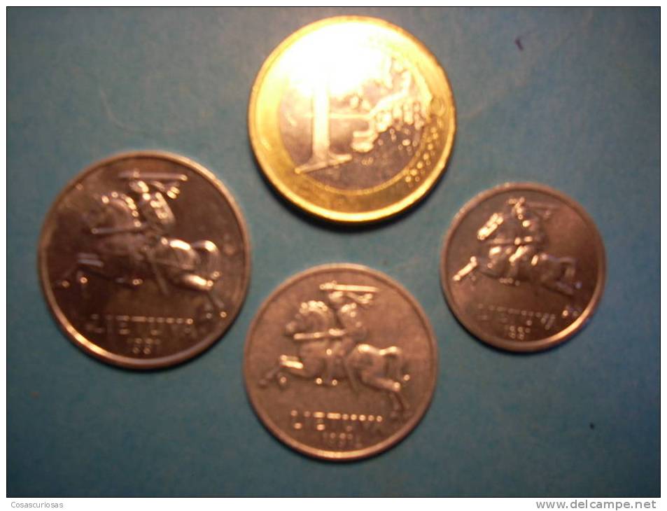 R   MONEDA  LITUANIA LIETUVA  SERIE 1 , 2 Y 5 CENTAI DE 1991  MAS EN MI TIENDA - Lithuania