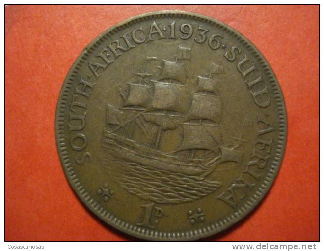 2538 SOUTH AFRICA SUD AFRICA   ONE PENNY    BARCO SHIP   AÑO / YEAR  1936 VF - South Africa