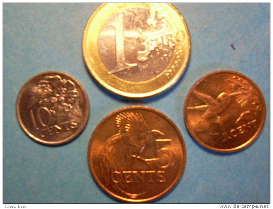 R   MONEDA  REPUBLICA DE TRINIDAD Y TOBAGO  SERIE 10 CENTS DE 1990 , 1 CENT DE 1994 Y 5 CENTS DE 1995  MAS EN MI TIENDA - Otros – América