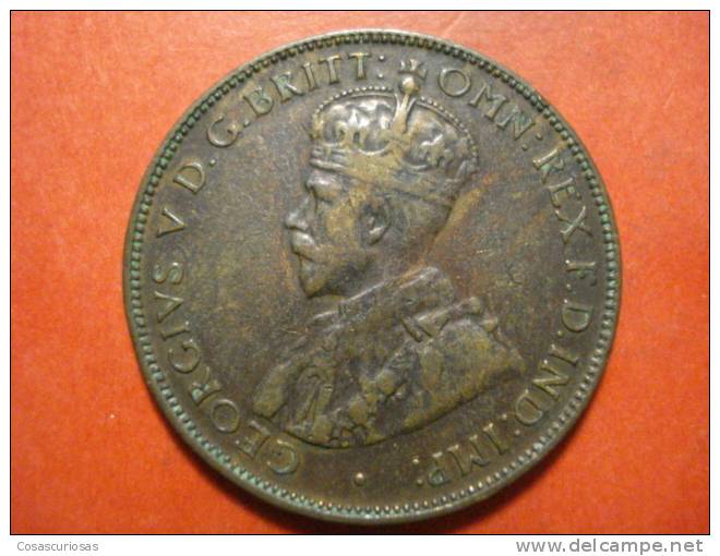 2558 AUSTRALIA    HALF PENNY    BARCO SHIP   AÑO / YEAR  1933 VF - Penny