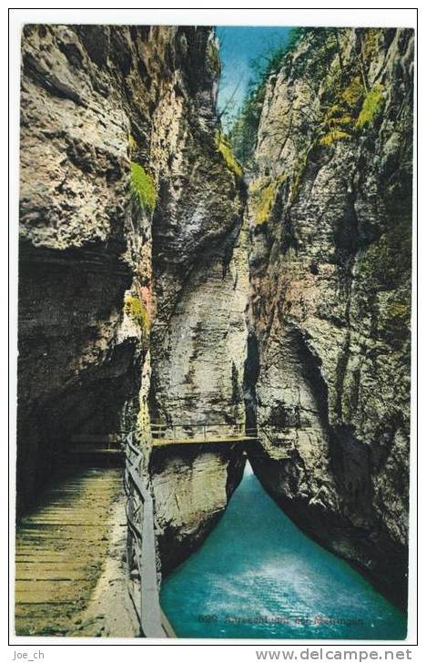 Schweiz/Suisse: Farb-AK Aareschlucht Bei Meiringen, 2 Scans - Meiringen