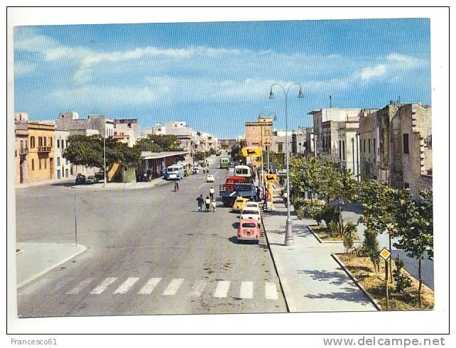 $-267 Sicilia MARSALA Trapani Piazza Marconi AGIP Anni ´50 Viaggiata - Marsala