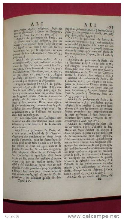 DROIT justice : DICTIONNAIRE DE JURISPRUDENCE ET DES ARRÊTS 1794 par PROST DE ROYER nouvelle édit BRILLON