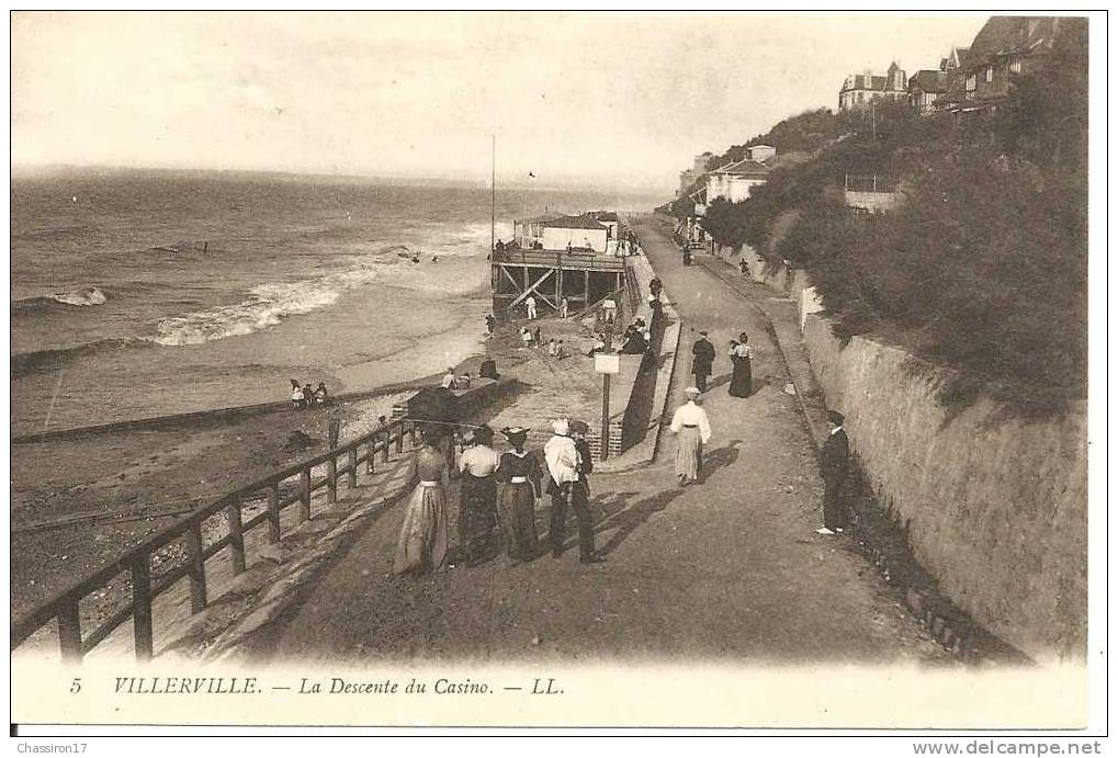 14  -  VILLERVILLE - Lot De 3 Cartes -  La Descente Du Casino - L'heure Du Bain - Animée - La Mer En Furie De Nuit - Villerville