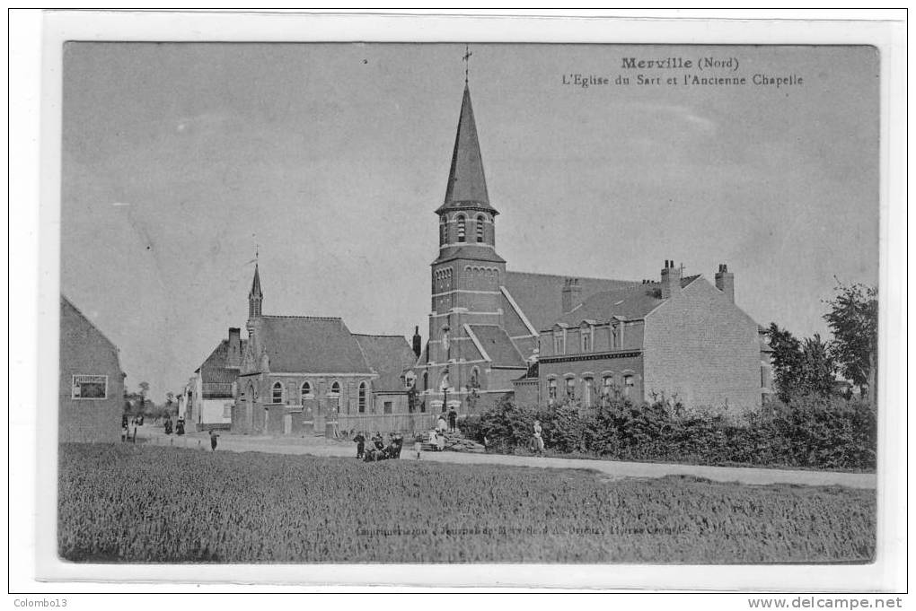 59 MERVILLE L'EGLISE DU SART ET L'ANCIENNE CHAPELLE - Merville