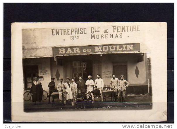 XX *** A LOCALISER *** Carte Photo, Café, Bar Du Moulin, Peinture Morénas, Devanture, Afrique Nord Maroc Casablanca?? - Cafés