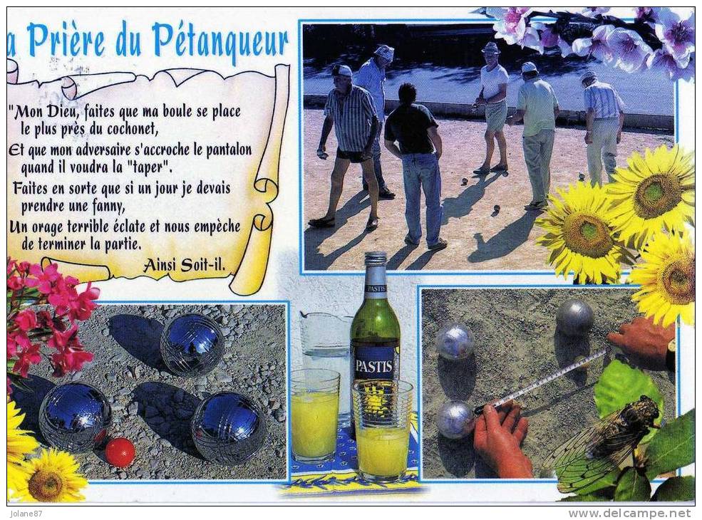 CPM      LA PRIERE DU PETANQUEUR      2005 - Petanca