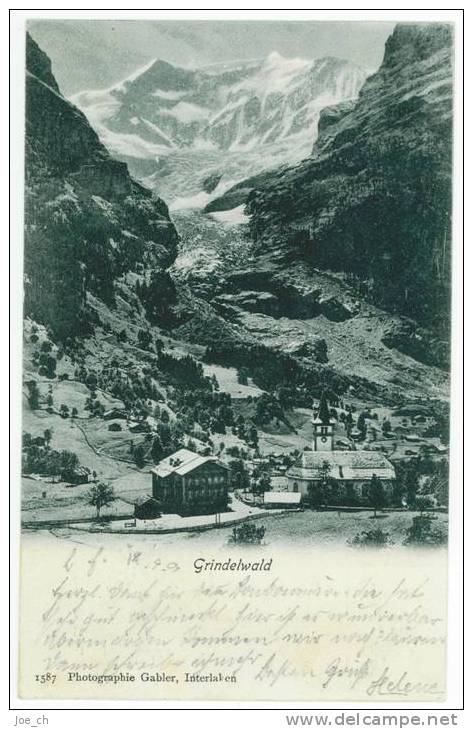 Schweiz/Suisse:  S/w-AK Grindelwald 1901, 2 Scans - Grindelwald