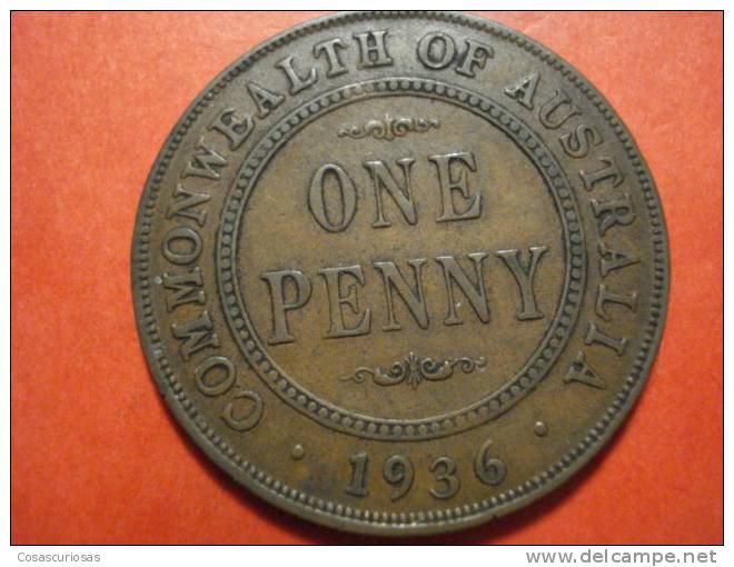 2566  AUSTRALIA ONE PENNY       AÑO / YEAR  1936   VF+ - Penny