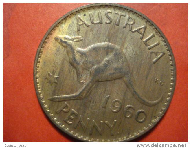 2572  AUSTRALIA ONE PENNY    CANGURO KANGOO ANIMAL   AÑO / YEAR  1960   UNCIRCULATED - Penny