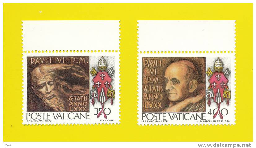 VATICANO 1978 80° ANNIVERSARIO DELLA NASCITA DI PAOLO VI. SERIE COMPLETA MNH** - Nuevos