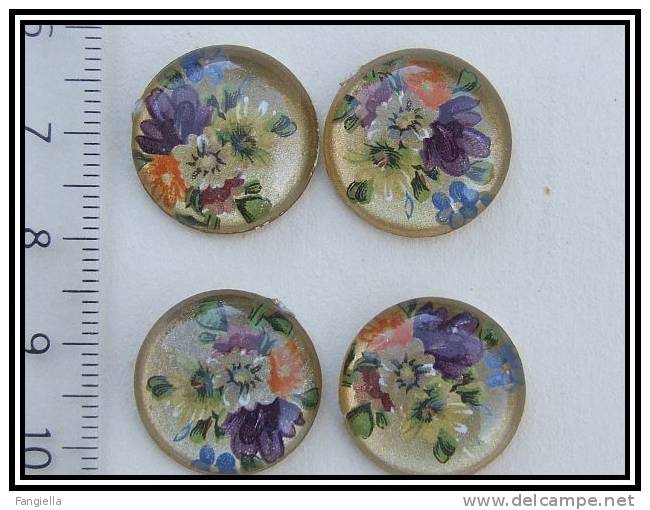 1 Cabochon "garden Flowers" Environ 18mm - Perles