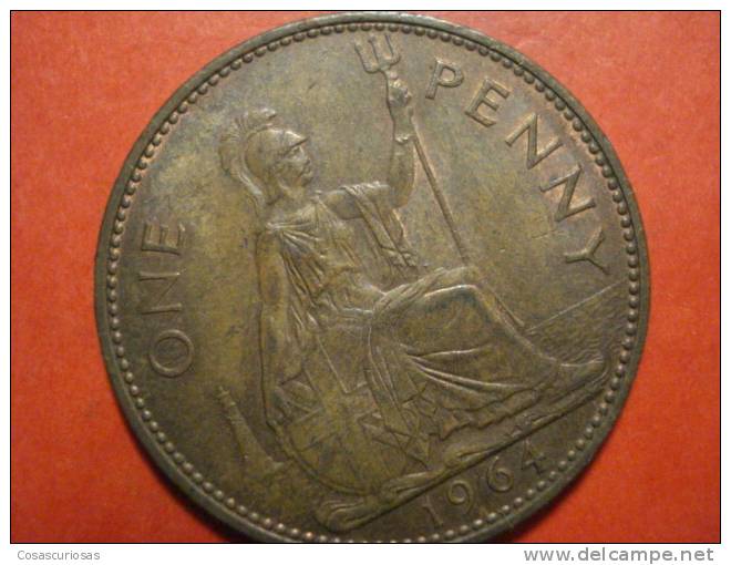 2628 UNITED KINGDOM  UK GRAN BRETAÑA  1 PENNY   AÑO / YEAR  1964  XF++ - D. 1 Penny