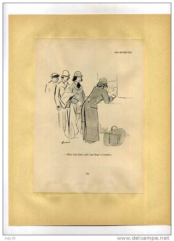 - FORAIN  . REPRO DE DESSIN DE LA SUITE "NOS ESTHETES" . ANNEES 1920 . COLLEE SUR PAPIER - Prints & Engravings