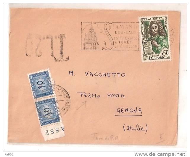 FRANCE / ITALIE   TAXE - 1960-.... Lettres & Documents