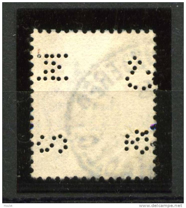Großbritannien Mi. N° 95 1887, 50. Regierungsjubiläum Der Königin Victoria, 9 P Blau/violett Mit Perfins M S Und ?? - Gebraucht