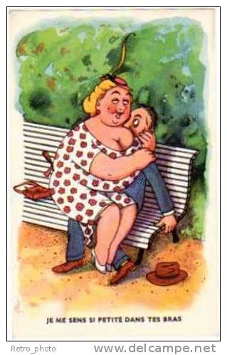 CPsm Humour, Femme, Thème Obésité, Poitrine - Contemporain (à Partir De 1950)