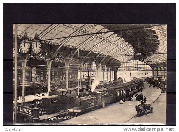 UK BRIGHTON Station, Gare, Intérieur, Train Vapeur, Locomotive, Ed JV 48234, 1909 - Brighton