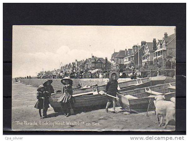 UK WESTCLIFF ON SEA Parade, Looking Ouest, Plage, Animée, Barques, Beau Plan, Ed RK, 191? - Southend, Westcliff & Leigh