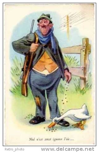 CPsm Humour, Chasse, Fusil, Oie, Chasseur - Contemporain (à Partir De 1950)