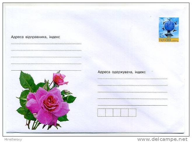 ENTIER POSTAL / STATIONERY UKRAINE ROSE - Roses