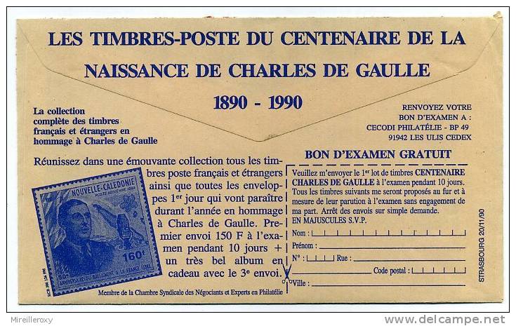 DE GAULLE / CCP PUBLICITE CENTENAIRE DE LA NAISSANCE - De Gaulle (Generaal)