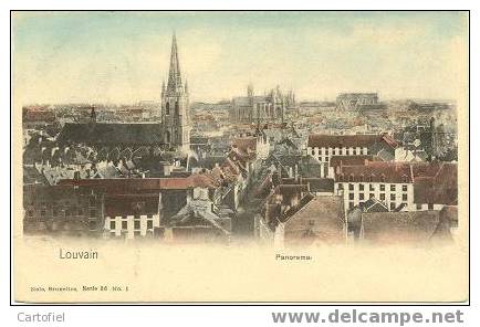 Leuven: Panorama-ingekleurde Kaart!!! - Leuven