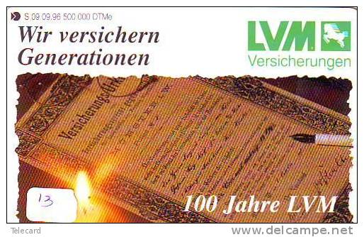 Télécarte GERMANY  (13) LVM  INSURANCE COMPANY * Telefonkarte  VERSICHERUNG * - Pubblicitari
