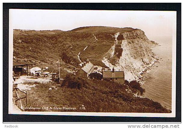 Real Photo Postcard Ecclesbourne Cliff & Glen Hastings Sussex - Ref 219 - Hastings