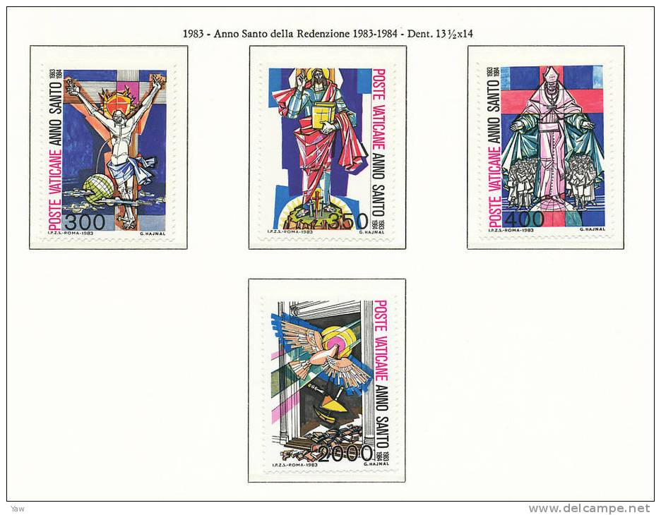 VATICANO 1983  ANNO SANTO STRAORDINARIO DELLA REDENZIONE 1983-´84. SERIE COMPLETA MNH** - Neufs