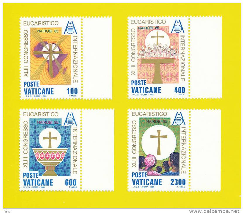 VATICANO 1985  43° CONGRESSO EUCARISTICO INTERNAZIONALE A NAIROBI.  SERIE COMPLETA MNH** - Neufs