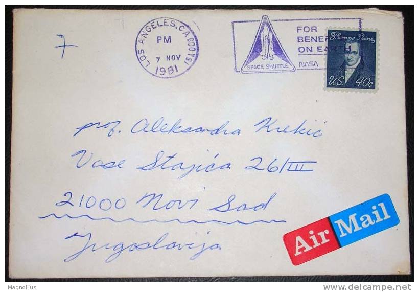 United States,Letter,NASA Space Shuttle Postmark,Additional Tuberculosis Stamps,Lung Association - Cartas & Documentos