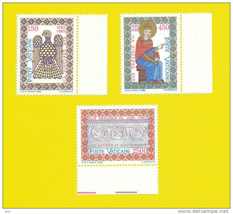 VATICANO 1985  9° CENTENARIO DI SAN GREGORIO VII.  SERIE COMPLETA MNH** - Neufs