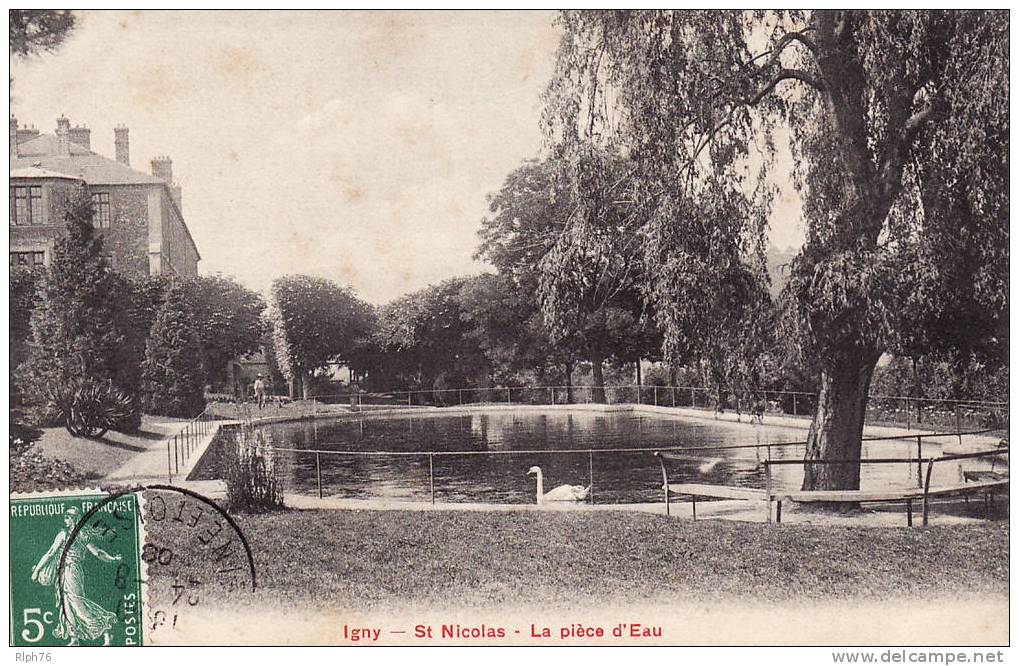 CPA IGNY ST NIOLAS -La Pièce D Eau - ED A BREGER FRERES - Igny