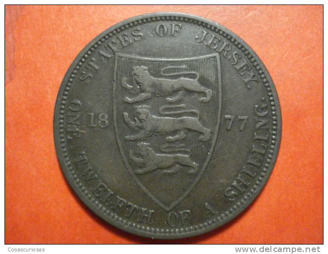 2696 JERSEY UNITED KINGDOM   UK  1/12 SHILLING    AÑO / YEAR  1877 H  VF++ - Jersey