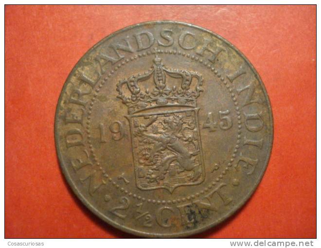 2700 NETHERLAND EAST INDIE  NEDERLAND   2 1/2 CENTS     AÑO / YEAR  1945 XF++ - Indes Néerlandaises