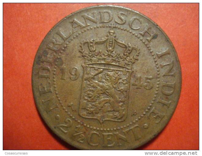 2704 NETHERLAND EAST INDIE  NEDERLAND   2 1/2 CENTS     AÑO / YEAR  1945  XF+ - Indes Néerlandaises