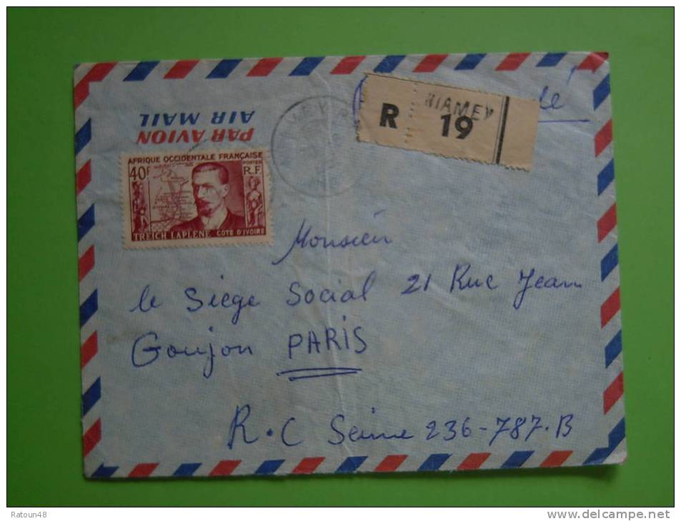 Lettre Par Avion En Rcommandé De 1953 - A.O.F. - Lettres & Documents