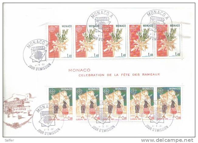 EUROPA CEPT - 1981 MONACO - BLOC FDC - 1981