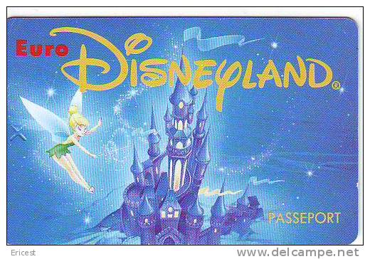 + PASSEPORT EURO DISNEYLAND FEE CLOCHETTE SERIE 00010 225.00 VALIDE 1 JOUR BON ETAT - Disney-Pässe