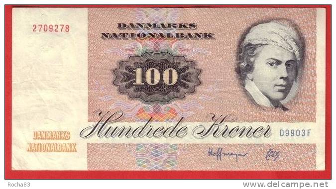 BILLET - DANEMARK - 100 Kroner  De 1972 - Pick 51a - Danemark